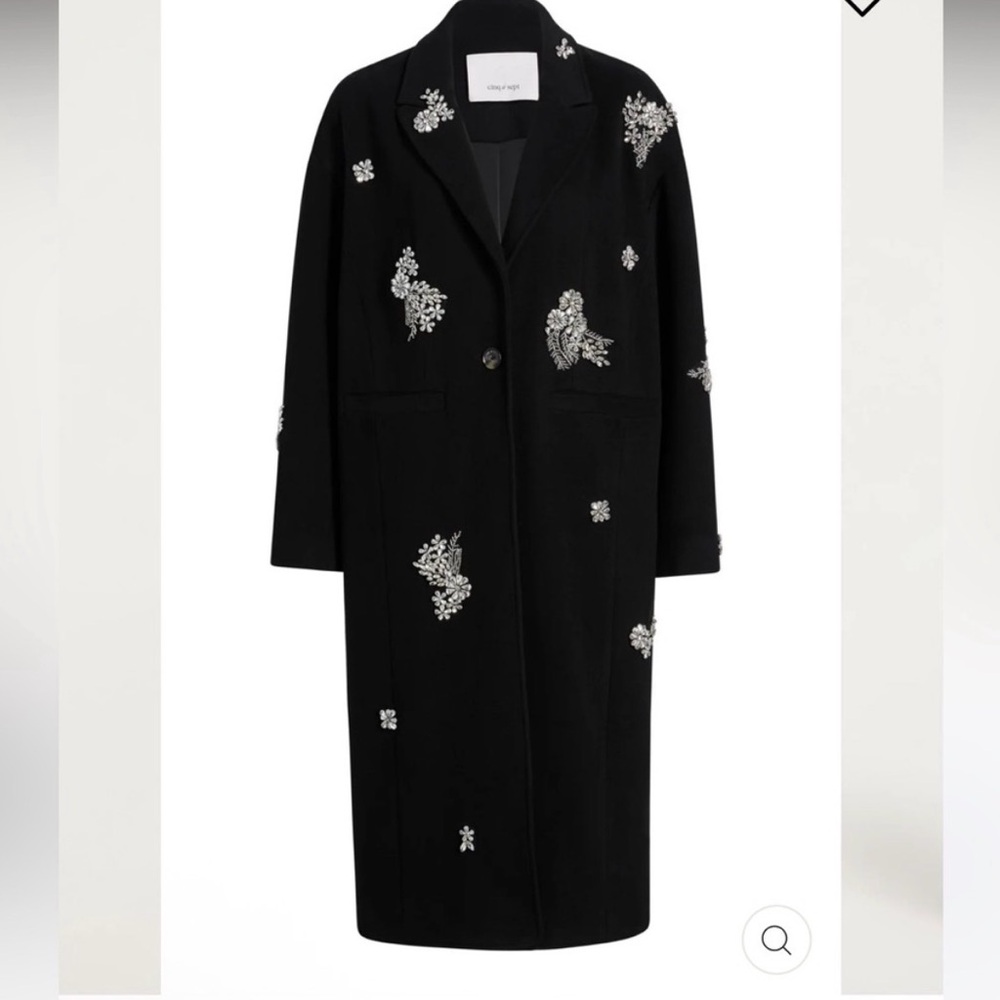 NWT Cinq  a Sept Gravis Crystal Ivy Coat glamorous!